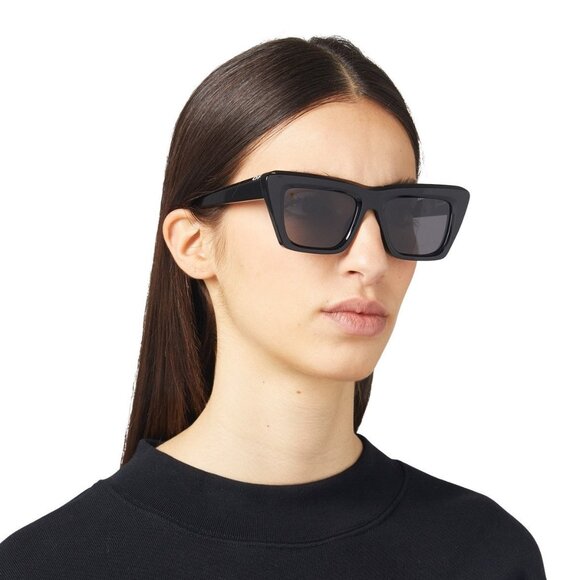 Off-White Women Sunglasses Black Grey Cat Eye OERI13L HAMPTON 1077 NEW AUTHENTIC main image 2